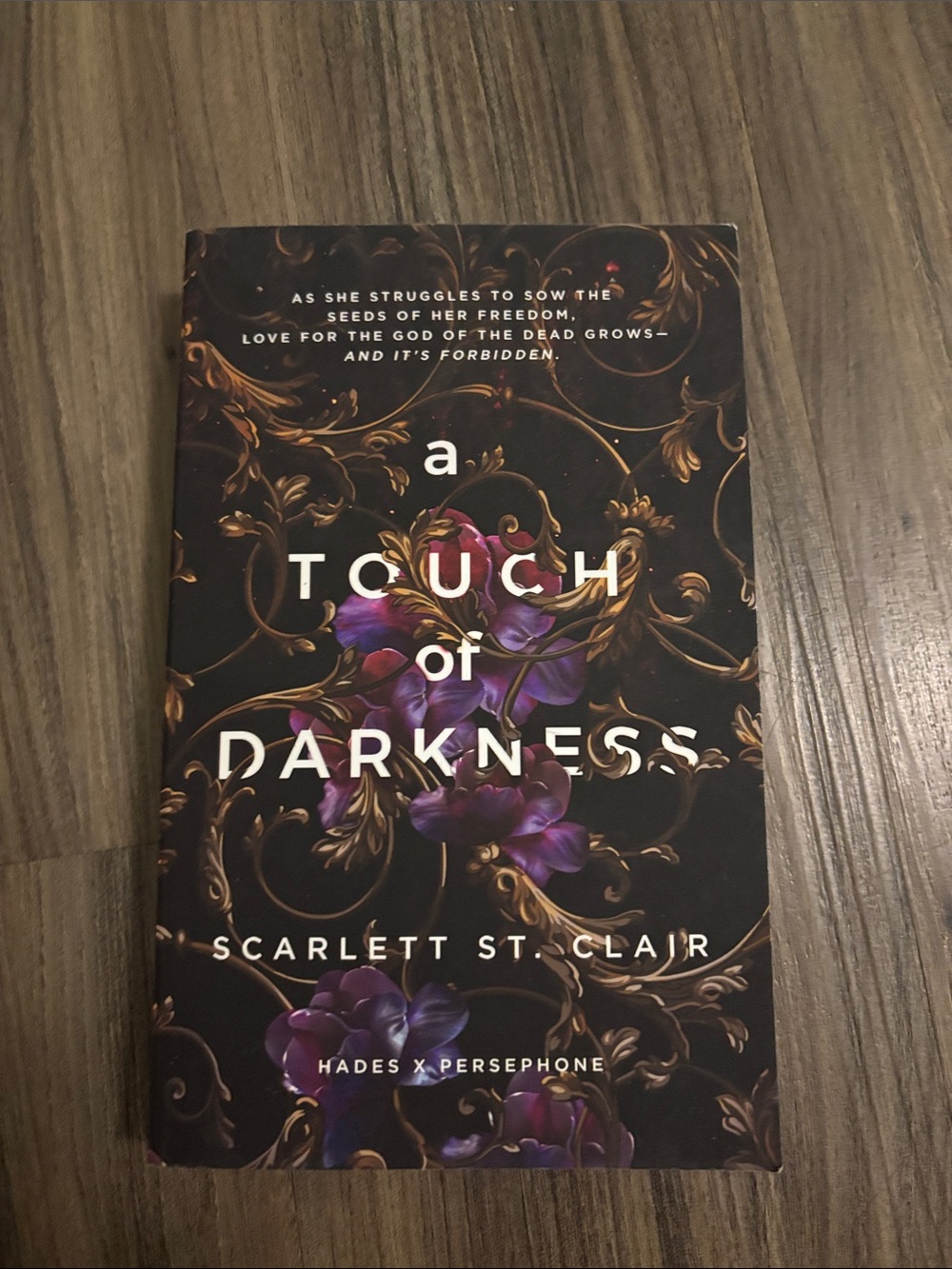 A Touch of Darkness by Scarlett St. Clair - Black & Purple Floral Paperback
